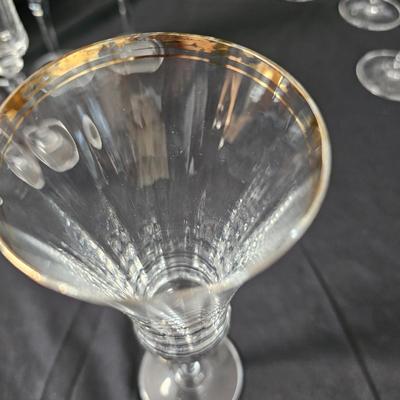 Mikasa Gold Rimmed Water Glasses & Champagne Flutes (K-JS)