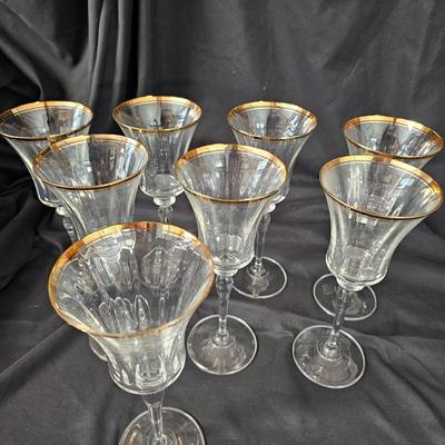 Mikasa Gold Rimmed Water Glasses & Champagne Flutes (K-JS)
