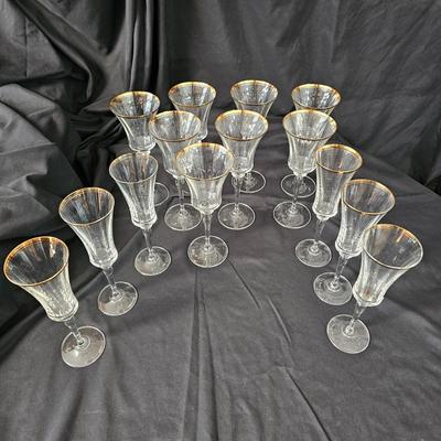Mikasa Gold Rimmed Water Glasses & Champagne Flutes (K-JS)