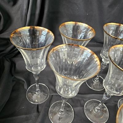 Mikasa Gold Rimmed Water Glasses & Champagne Flutes (K-JS)