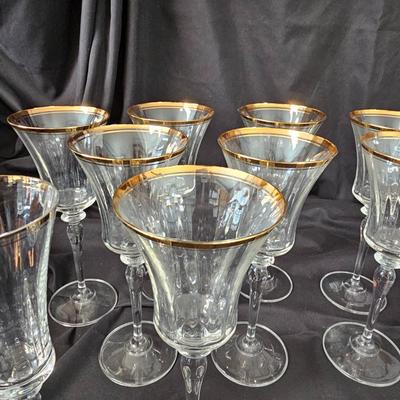 Mikasa Gold Rimmed Water Glasses & Champagne Flutes (K-JS)