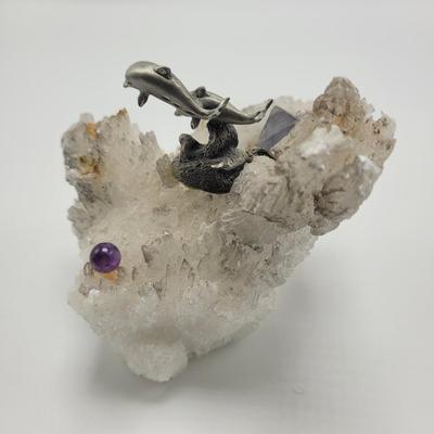 Raw Opal & Quartz with Dolphins (K-EL)