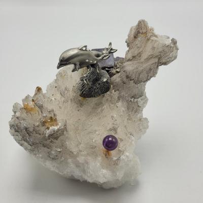 Raw Opal & Quartz with Dolphins (K-EL)