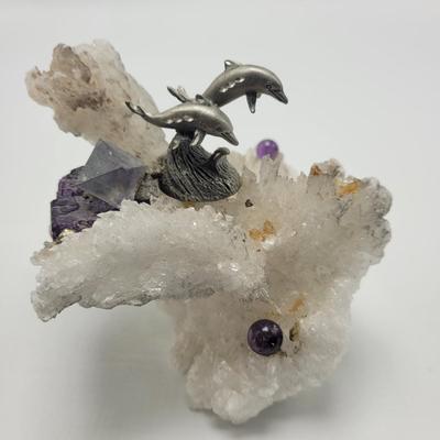 Raw Opal & Quartz with Dolphins (K-EL)