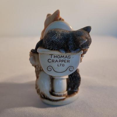 Six Cat Themed Figurines incl Harmony Kingdom and Pot Bellys (K-EL)