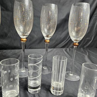 Sparkling MCM Champagne Flutes & Shot Glasses (K-JS)