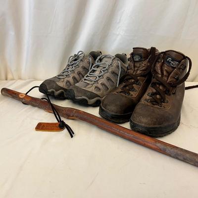 Brazos Walking Stick & Size 8 Women’s Vasque Boots Plus Oboz Walking Sneakers (DR-RG)