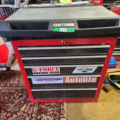 Craftsman 5 Drawer Tool Cabinet w Sliding Top w key Includes contents shown
