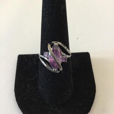 Gorgeous, gunmetal, gray, amethyst, crystal ring