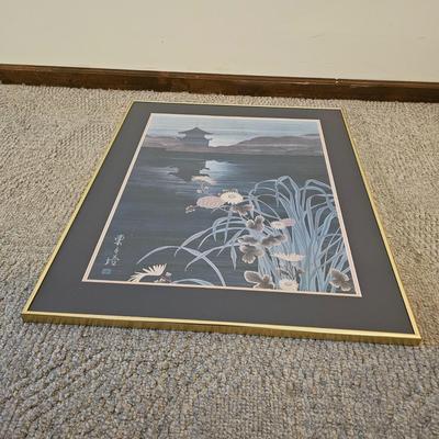 Pair of Gold Framed Asian Landscape Prints (LR-JS)