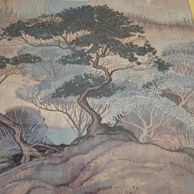 Pair of Gold Framed Asian Landscape Prints (LR-JS)