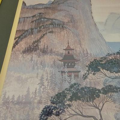 Pair of Gold Framed Asian Landscape Prints (LR-JS)