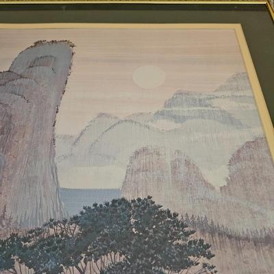 Pair of Gold Framed Asian Landscape Prints (LR-JS)