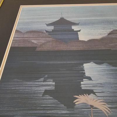 Pair of Gold Framed Asian Landscape Prints (LR-JS)