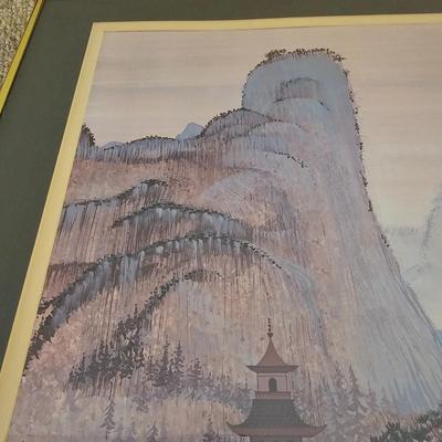 Pair of Gold Framed Asian Landscape Prints (LR-JS)