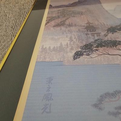 Pair of Gold Framed Asian Landscape Prints (LR-JS)