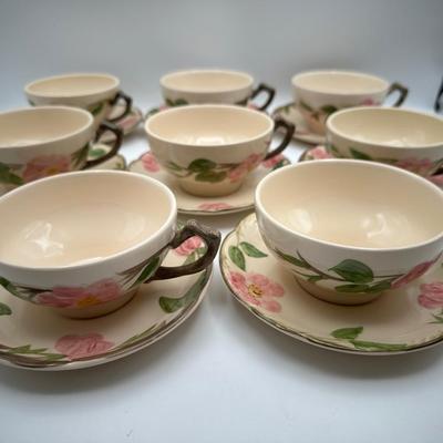 Franciscan Desert Rose — Dessert Plates, Cups & Saucer