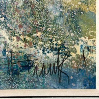 Original Harold Frank Mixed Media on Paper ‘Floral Impressions ‘