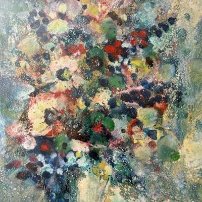 Original Harold Frank Mixed Media on Paper ‘Floral Impressions ‘