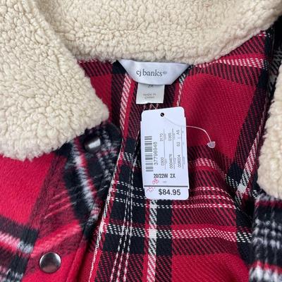New CJ. Banks Plaid Snap Jacket 2X