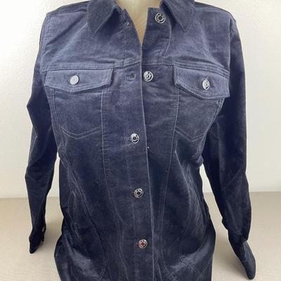 New QVC Denim & Co Black Velveteen Jacket M