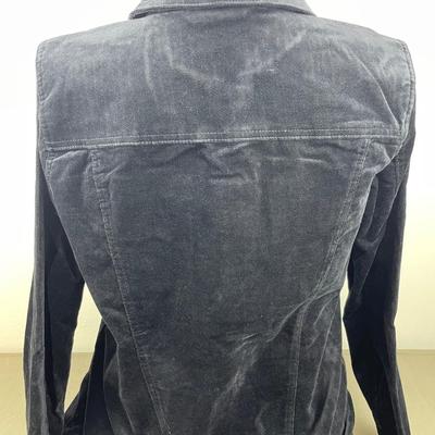 New QVC Denim & Co Black Velveteen Jacket M