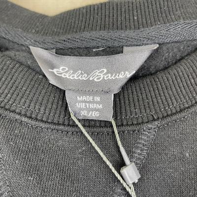 New Men’s Eddie Bauer Black Crew Neck Sweatshirt XL