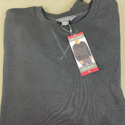 New Men’s Eddie Bauer Black Crew Neck Sweatshirt XL