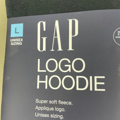 Unisex GAP Black Hoodie Sweatshirt Embroidered Large