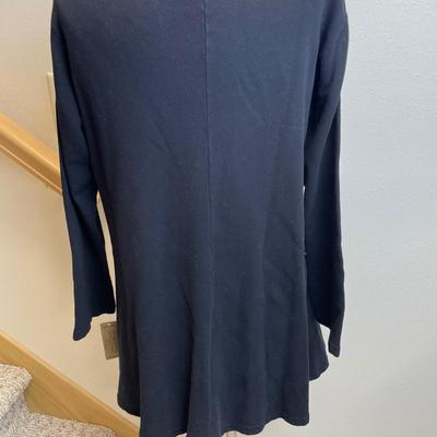 Black Knit Tunic Double Front Zip New XL 16