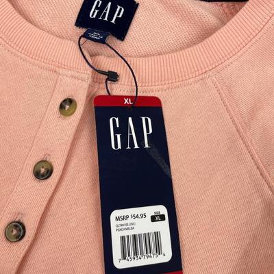 GAP Peach French Terry Henley Sweatshirt XL