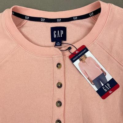 GAP Peach French Terry Henley Sweatshirt XL