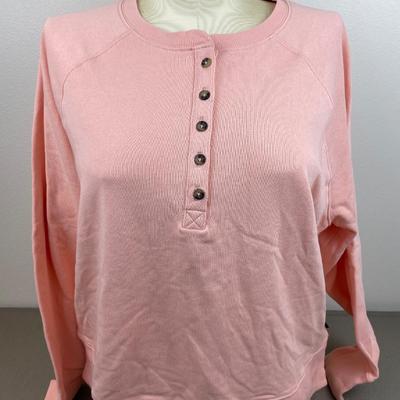 GAP Peach French Terry Henley Sweatshirt XL