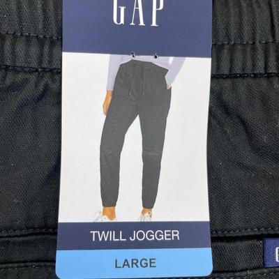 New GAP Black Twill Women’s Jogger Pants L