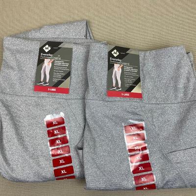 2 Pair New Grey Perforated Leggings XL