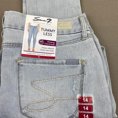 Seven7 Tummy Less High Rise Skinny Distressed Jeans 14