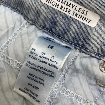 Seven7 Tummy Less High Rise Skinny Distressed Jeans 14