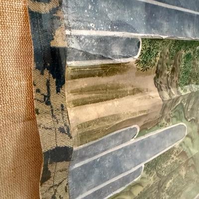 Very Large Antique Japanese Scroll In Plexiglass