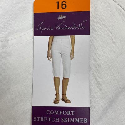 Gloria Vanderbilt White Skimmer Capri Pants 16