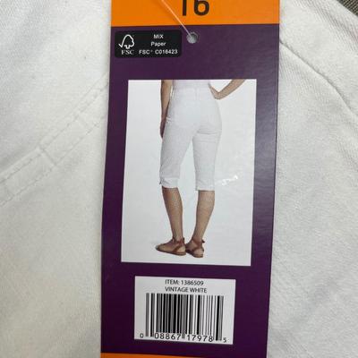 Gloria Vanderbilt White Skimmer Capri Pants 16