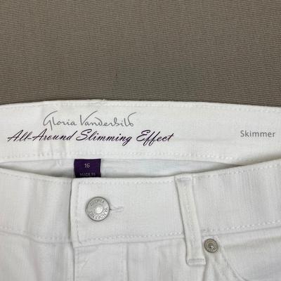 Gloria Vanderbilt White Skimmer Capri Pants 16