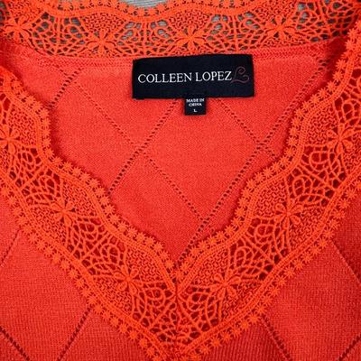New QVC Colleen Lopez Orange Sweater L