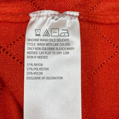 New QVC Colleen Lopez Orange Sweater L