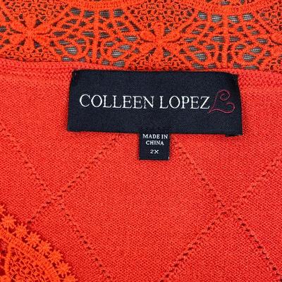 New QVC Colleen Lopez Orange Sweater 2X
