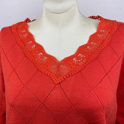 New QVC Colleen Lopez Orange Sweater 2X