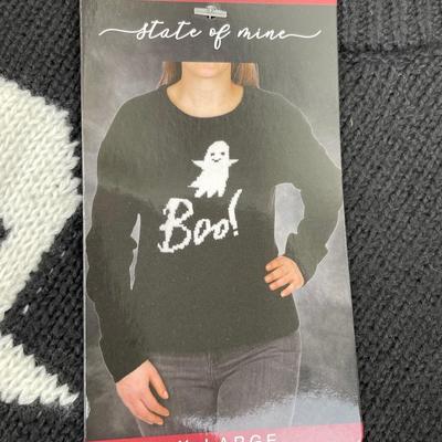 New Halloween Boo Sweater XL