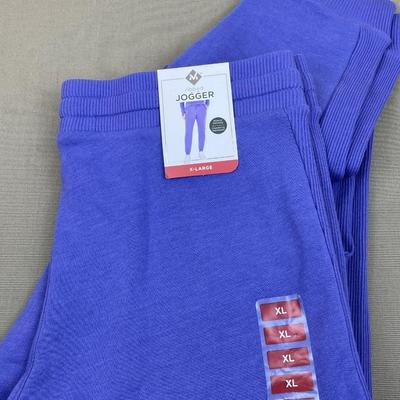New Purple Ribbed Joggers Women’s XL