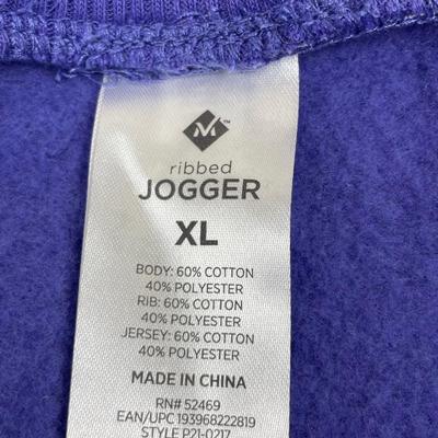New Purple Ribbed Joggers Women’s XL