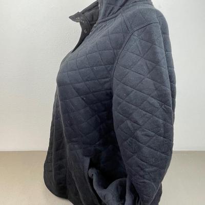 New Black Snap Collar Sweatshirt XL