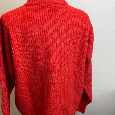 New Vince Camuto Orange Knit 1/4 Zip Sweater Medium